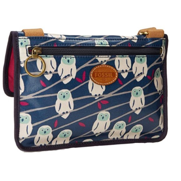 Fossil Keyper Mini Crossbody Navy Snow Owls - Picture 5 of 7